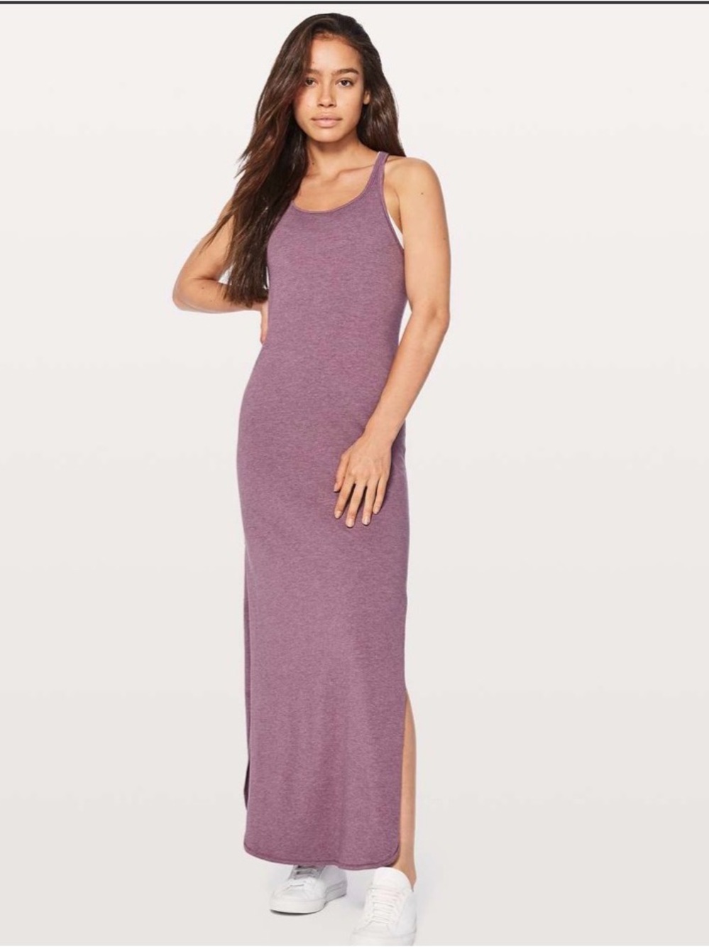 Lululemon Refresh Maxi Razor Back Tank Dress in Mauve See Measurements - Picture 2 of 5